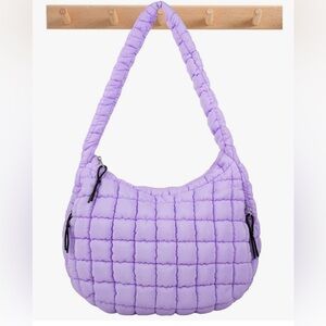 Quilted Puffer Tote Bag Large Crossbody Shoulder Bag with Zipper (023)